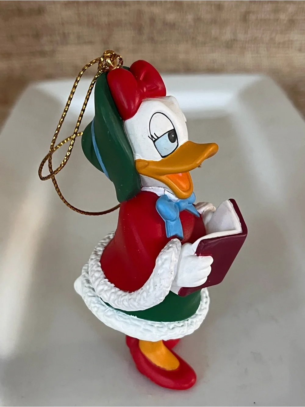 Daisy Duck Holiday Bird Ornament — Red & Green New